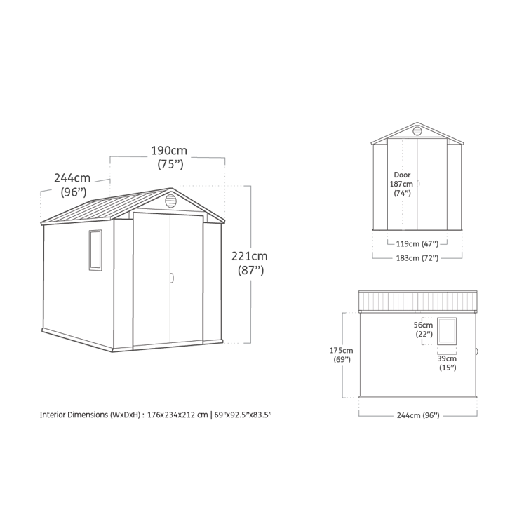 Keter 6×8 Darwin Heavy Duty Plastic Garden Shed – Green