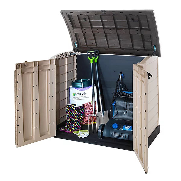 Keter Store-it-out ARC Beige & brown 1200L Garden storage box (H)1200mm (W)1460mm