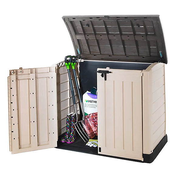 Keter Store-it-out ARC Beige & brown 1200L Garden storage box (H)1200mm (W)1460mm